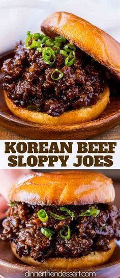 Korean Beef Sloppy Joes made with sweet and spicy flavors with a punch of garlic that's a fun change from the classic sloppy joes. | #sloppyjoes #koreanbeef #groundbeef #sandwiches #dinnerthendessert #kidfriendly #asianrecipes Beef Sloppy Joes, Sloppy Joes Dinner, Koreansk Mad, Sloppy Joes Recipe, Korean Beef, Sloppy Joe, Beef Recipes Easy, Beef Dinner, Sloppy Joes