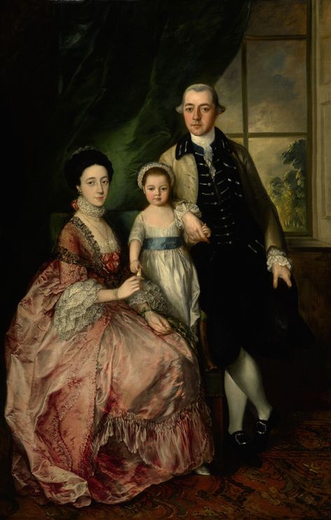 THOMAS GAINSBOROUGH, R.A. | PORTRAIT OF PHILIP DEHANY WITH HIS WIFE MARGARET AND THEIR DAUGHTER MARY, FULL LENGTH, IN AN INTERIOR | Master Paintings Evening Sale | Old Master Paintings | Sotheby's Royal Family Portrait, Family Portrait Painting, Thomas Gainsborough, Family Painting, Wadi Rum, Royal Academy Of Arts, English Art, Old Paintings, Fashion Portrait