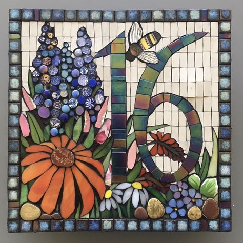 Dark Outside, Mosaic Tiles Crafts, House Numbers Diy, Nottingham Uk, Mosaic Garden Art, Mosaic Art Projects, Mosaic Madness, Mosaic Pictures, Mosaic Flowers