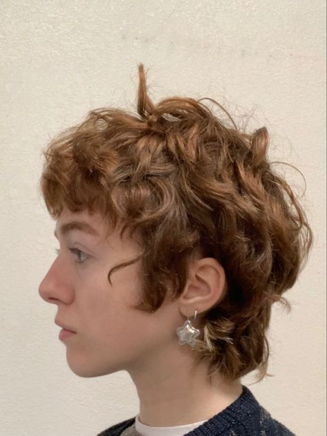 60s Short Curly Hair, Punk Hairstyles Curly Hair, Spiky Shag Haircut, Short Curly Haircuts Mullet, Curly Bixie Shag, Very Short Curly Hair Women, Mod Curly Haircut, Curly Short Hair Blonde, Light Perm Short Hair