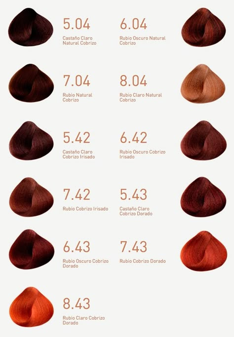 Red Hair Color Chart, Ginger Hair Dyed, Loreal Hair Color, Cheveux Oranges, Red Hair Inspo, Hair Color Formulas, Ginger Hair Color, Hair Color Chart, Types Of Hair