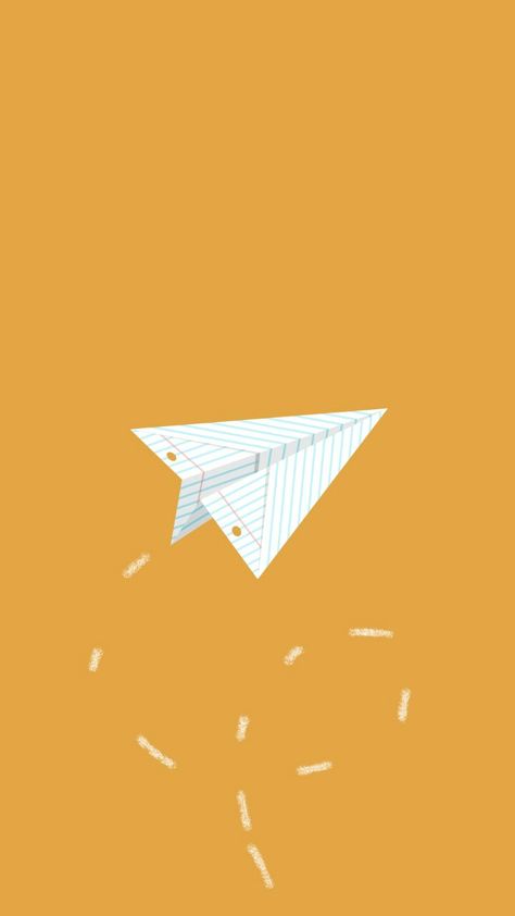 Yellow. Mustard. Paper. Airplane. Cute. Simple. Classic. Basic. Paper Airplanes Aesthetic, Paper Airplane Aesthetic, Paper Airplane Wallpaper, Paper Plane Wallpaper, Cover Polos, Paper Plane Illustration, Plane Wallpaper, Iphone Paper, Airplane Illustration