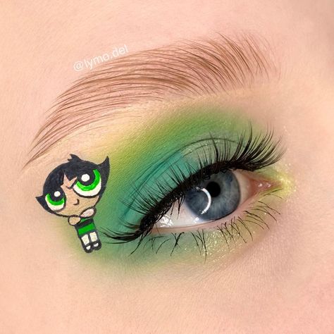 Girl Eye Makeup, Inspired Makeup, Powerpuff Girls, Makeup Looks, Eye Makeup, Bubbles, Makeup, Green, Make Up