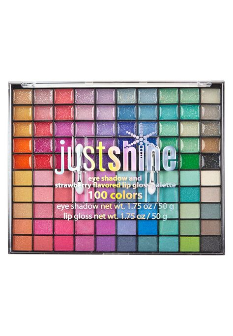 Just Shine 100 Piece Makeup Palette (original price, $14.90) available at #Justice Justice Makeup, Claire's Makeup, Shine Makeup, Justice Accessories, Makeup Kit For Kids, Alat Makeup, Unicorn Fashion, Shop Justice, Kids Makeup