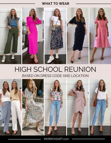 High School Award Ceremony Outfit, High School Reunion Outfits For Women, School Reunion Outfit, High School Reunion Outfit, Country Club Attire, Reunion Outfit, Reunion Dress, Outfit Ideas 2023, Club Attire