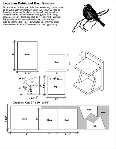 robin+swallow+house+01.gif (image) Robin Nest Box, Cardinal Bird House, Barn Birdhouse, Birdhouse Plans, Bird House Plans Free, Barn Birdhouses, Bluebird House, Bird House Feeder, Bird House Plans