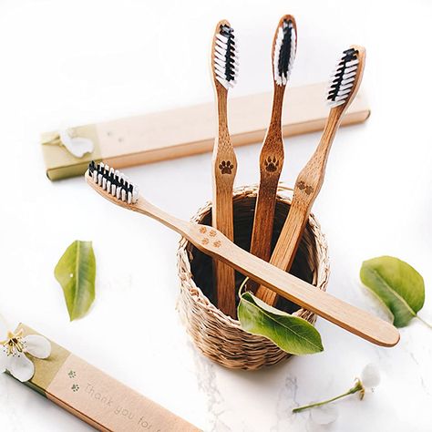 Charcoal Toothbrush, Active Charcoal, Bamboo Toothbrush, Natural Teeth Whitening, Cotton Swabs, Natural Bath, Safety Razor, Packaging Design Inspiration, Cutlery Set