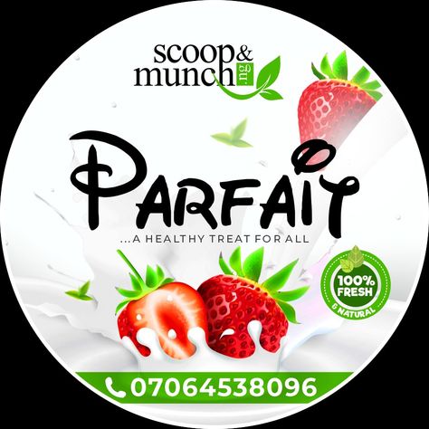 Healthy Food Label Design, Parfait Sticker Design, Parfait Logo Design, Yoghurt Label Design, Yogurt Label Design, Food Label Design Stickers, Fruit Parfait Cups, Yogurt Design, Creative Labels