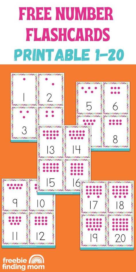 These are free number flashcards 1-20. Number Cards 1-10 Printable Free, Free Numbers 1-20 Printables, Number Cards 1-20 Free Printable, Number Flashcards Printable Free 1-20, Kindergarten Intervention, Numbers Up To 20, Dollar Diy, Free Printable Numbers, Counting To 20