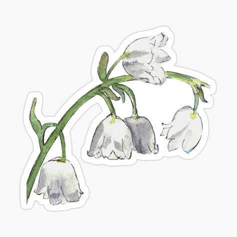 Phone Cover Stickers, Fairy Stickers, Arte Grunge, Lily Of The Valley Flowers, Valley Flowers, Green Sticker, Scrapbook Stickers Printable, Flower Watercolor, Pinturas Disney