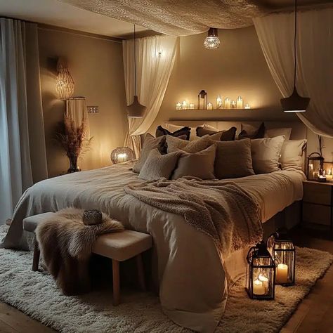 35 Romantic Bedroom Decor Ideas For A Dreamy Space Husband And Wife Room Ideas Master Bedrooms, Master Bedrooms Romantic, Husband And Wife Room Ideas, Big Master Room Ideas, Warm Cozy Bedroom Ideas Romantic, Cozy Couple Bedroom, Bedroom Couple Ideas, Warm Cozy Room Aesthetic, Dreamy Bedrooms Romantic