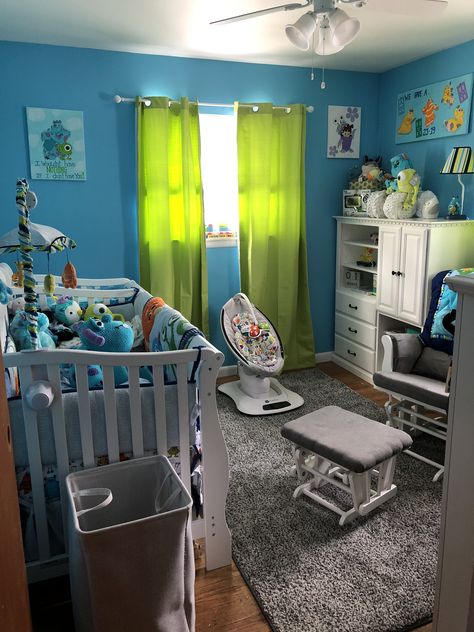 Monster Inc Room Ideas, Monsters Inc Bedroom Ideas, Monster Ink Nursery, Monsters Inc Room Decor, Monster Inc Nursery Theme, Monsters Inc Nursery Ideas, Infant Bedroom Ideas, Newborn Room Ideas Boy, Cookie Monster Nursery