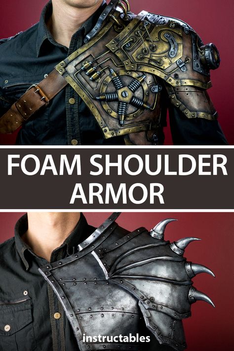 Faux Armor Diy, Diy Pauldron Armor, How To Make Armor Diy, Eva Foam Shoulder Armor, Cosplay Eva Foam, Foam Armor Tutorial, Diy Cosplay Armor, Diy Armor Costume, How To Make Armor