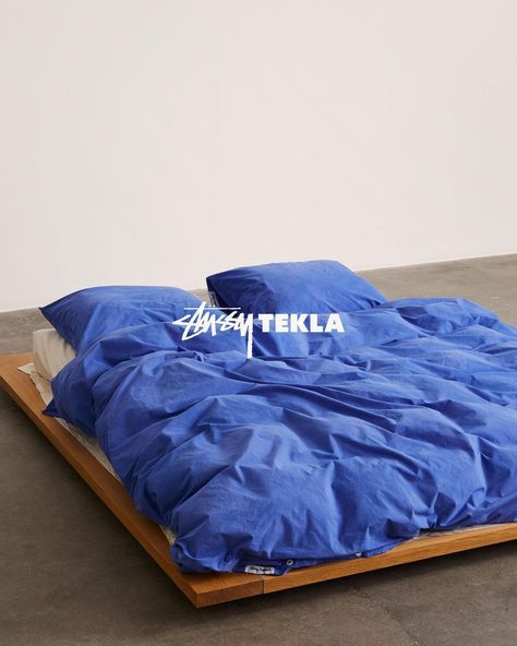 Stüssy Tekla, Tekla Bedding, Street Room, Tekla Fabrics, Blue Houses, Bedroom Fabric, Collection Room, Dover Street Market, Dekorasi Kamar Tidur