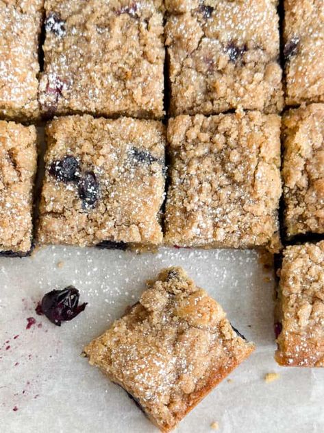 Blueberry Blondies, Lotus Biscoff Cake, Blueberry Crumb Bars, Strawberry Cinnamon Rolls, Biscoff Cake, Spring Baking, Blueberry Coffee, Blueberry Coffee Cake, Coffee Cake Muffins