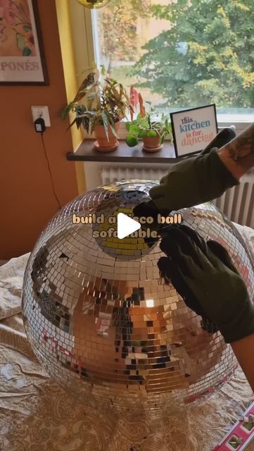 bohemiandecor on Instagram: "How cool is this disco coffee table? 🪩✨ Obsessed with this diy idea from @myplaceincolour 🫶 What do you think?  #diy #diyhomedecor #discoball #disco #coffeetable #coffeetabledecor #homeprojects #diyideas #diycraft" Disco Ball Table, Own Language, Mirror Lamp, Nyc Apartment, Decorating Coffee Tables, Disco Ball, Sofa Table, Bohemian Decor, Home Projects