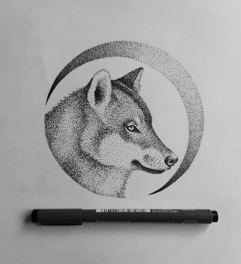 Francesco_Cassiani_artist on Instagram: “Wolf. 🐺 Design per il tatuaggio di @endor_ronin - #wolftattoo #wolfart #wolf #art #staedtler #mystaedtler #inkart #ink #inked #dotwork…” Dotwork Art, Stippling Art, Dotwork Tattoo, Pen Art Drawings, Wolf Design, Wolf Tattoos, Sketchbook Ideas, Wolf Art, Mandala Tattoo