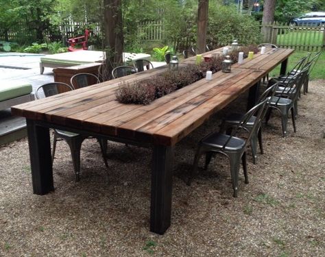 Hearthwoods.com Rustic Outdoor Dining Tables, Meja Outdoor, Outdoor Restaurant Patio, Rustic Outdoor Furniture, Diy Outdoor Table, Restaurant Patio, Outdoor Wood Furniture, Outdoor Patio Table, Nosara