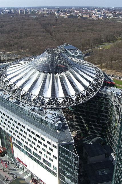 Sony Center Berlin - I used to like going here on the odd occasion to the cinema or for Gluhwein or shopping, just for a treat... Sony Center Berlin, Sony Center, Munich Oktoberfest, Membrane Structure, Retail Architecture, Europa Park, Germany Berlin, Travel Germany, Structure Architecture