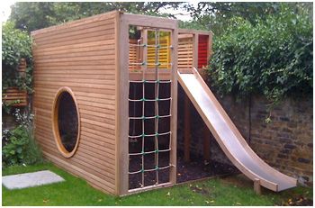 The Children's Cottage Company - bespoke Playhouses and Treehouses Kids Playhouse Outdoors, Playhouse With Slide, Play Fort, Backyard Playhouse, Build A Playhouse, Kids Outdoor Play, Playhouse Outdoor, Easy Backyard, Wooden Playhouse