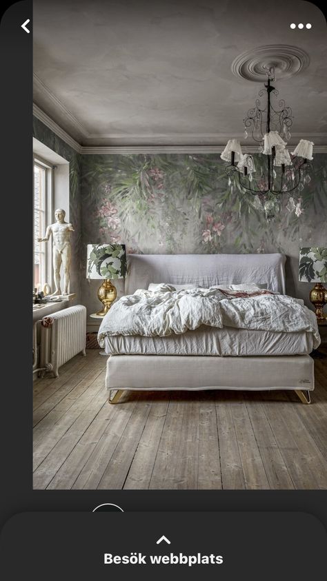 Green Wallpaper Bedroom, Green Scenery, Sage Green Bedroom, Flower Bedroom, Feature Wallpaper, Custom Wall Murals, Bedroom Green, Wallpaper Bedroom, Green Wallpaper