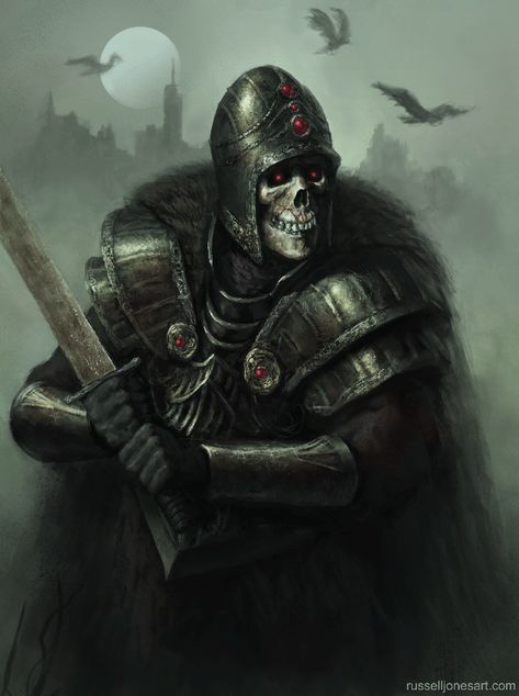 Undead Knight, Undead Warrior, Skeleton Warrior, Dark Artwork, 다크 판타지, Knight Art, A Skeleton, Warhammer Fantasy, High Fantasy