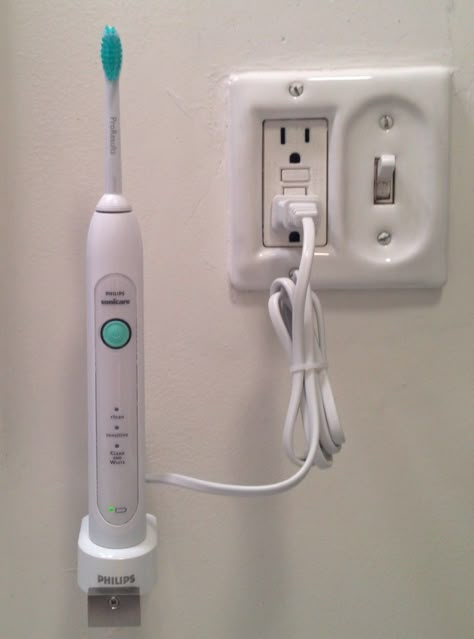 Get the electric toothbush off the vanity top - Teeny Tiny Little Shelf for Electric Toothbrush - IKEA Hackers Bathroom Toothbrush Storage, Electric Toothbrush Storage, Small Bathroom Shelves, Sonicare Toothbrush, Electric Toothbrush Holder, Led Shower Head, Little Shelf, Ikea Bathroom, Toothbrush Storage