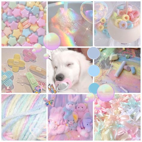 Pastel Rainbow / Babycore Puppy Aesthetic Moodboard Kidcore Fursona, Fursona Moodboard, Pastel Mood Board, Kawaii Moodboard, Pastel Moodboard, F2u Moodboards, Pastel Rainbow Aesthetic, Moodboard Art, Puppy Aesthetic