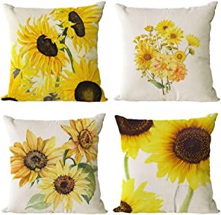 Amazon.com: sunflower pillow covers 16x16: Home & Kitchen Sunflower Throw Pillows, Sunflower Pillow, Summer Pillows, Car Cushion, Garden Pillows, Cover Sofa, Sofa Throw Pillows, 16x16 Pillow Cover, Decor Fashion