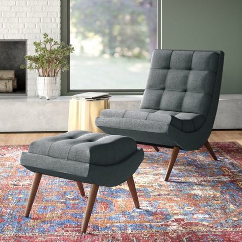 32 Most Comfortable Lounge Chairs Ever Designed Mid Century Fabric, Lounge Chair With Ottoman, Ottoman Upholstery, Fabric Lounge Chair, Coffee Chairs, Contemporary Accent Chair, Chair With Ottoman, Chair And Ottoman Set, Cozy Chair