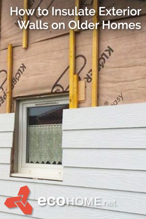 Exterior Insulation Retrofit, Diy Cladding Exterior, Adding Insulation To Existing Walls, Wall Insulation Diy, Norse House, Diy Siding, Diy Crawlspace, Insulating Basement Walls, Ductwork Installation