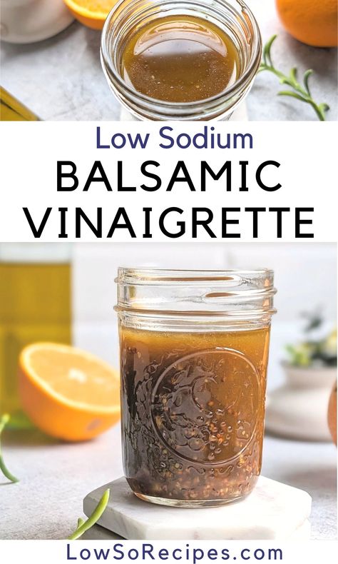 Low Sodium Balsamic Vinaigrette Salad Dressing Low Sodium Dressing, Balsamic Vinaigrette Dressing Recipe, Balsamic Vinegarette, Balsamic Vinaigrette Salad, Honey Balsamic Vinaigrette, Vinaigrette Dressing Recipe, Balsamic Vinaigrette Recipe, Low Salt Recipes, Salt Recipes