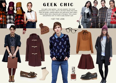 Geek Chic, topshop.com Nerd Look Women Geek Chic Outfit, Nerd Look Women, Geeky Chic Style, Geek Chic Aesthetic, Librarian Chic Outfits, Geek Outfit, Geek Chic Outfits, Nerdy Chic, Geek Style