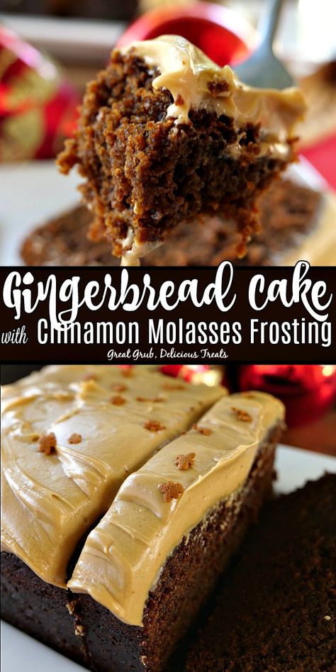 Molasses Frosting, Moist Gingerbread Cake, Gingerbread Cakes, Moist Gingerbread, Dinner Recipes Ideas, Gingerbread Dessert, Desserts Homemade, Gingerbread Cake Recipe, Cake With Cinnamon