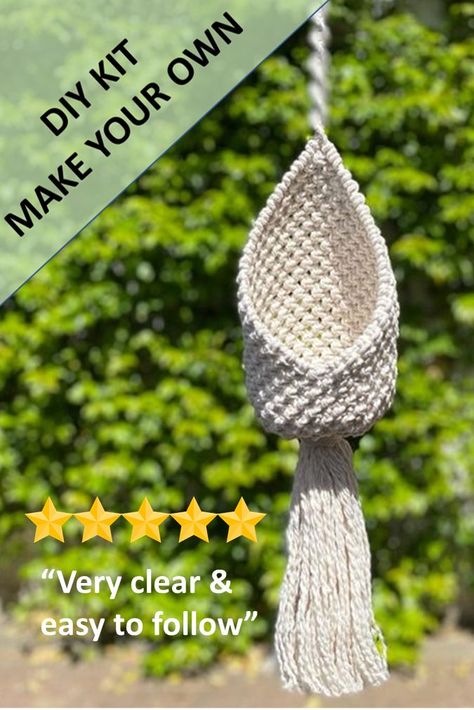 Check out this beautiful DIY macrame kit, a perfect project to explore your creative side. Suitable for beginners and experienced crafters alike. Customers rave about how clear and easy to follow ButOneString's instructions are; with a step by step guide and colour photographs at every stage, this kit is a pleasure to complete. This kit includes everything you need to make this unique stylish design. Follow the link for more information and other designs on offer from ButOneString. Caravan Storage, Cute Macrame, Ribbon Diy, Diy Macrame, Modern Macrame, Diy Ribbon, Macrame Design, Colour Photograph, Step By Step Guide