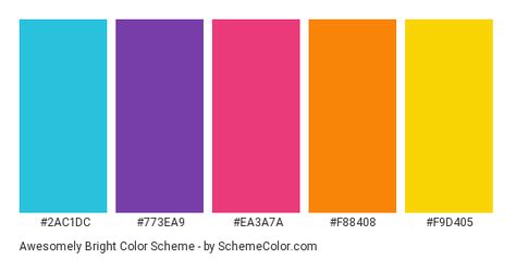 Awesomely Bright Color Scheme » Blue » SchemeColor.com Colors That Complement Blue, Bright Color Palate, Vibrant Colour Pallete, Vibrant Colour Scheme, Vibrant Blue Color Palette, Bright Retro Color Palette, Vibrant Color Palette Bright Colours, Kids Color Palette, Color Pallete Aesthetic