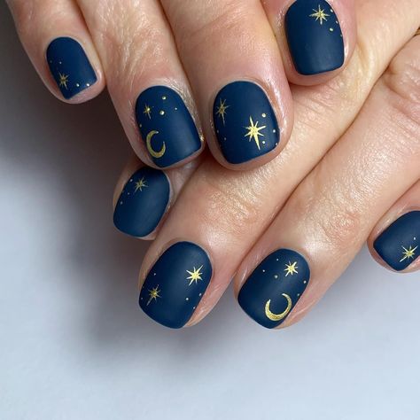 If you haven't heard about the moon and star nail designs, you're at the right place - we have selected over thirty of the cutest style to inspire your next Moon And Star Nail Designs, Moon And Stars Nails, Stars Nails, Star Nail Designs, About Moon, Star Nail, Sky Nails, Star Nail Art, Gold Nail Art