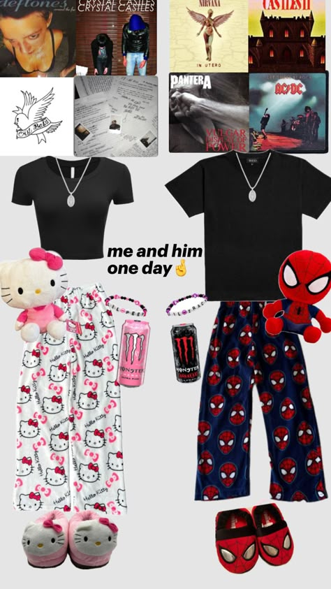 #couple #need #cute #bf #gf Matching Hello Kitty Couple, Cute Matching Couple Outfits, Cute Couple Outfits Matching, Matching Clothes Couple, Hello Kitty Couple, Kitty Couple, Cute Couple Matching Outfits, Hello Kitty Matching, Couple Outfits Matching