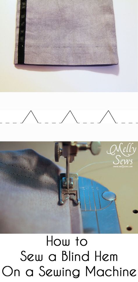 How to Blind Hem with Your Sewing Machine - Melly Sews How To Hem With A Sewing Machine, Blind Hem Stitch, Sewing Hems, Melly Sews, Blind Hem, Sewing 101, Hem Stitch, Beginner Sewing Projects Easy, Sewing Stitches