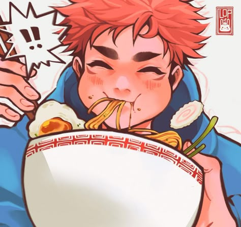 Lop🐰🎋’s Instagram post: “Nothing like eating some good food to pick you back up ٩(๑❛ᴗ❛๑)۶ 🍜 I should draw more food items in the future, somehow it’s just…” Yuji Icon, Yuuji Itadori, Itadori Yuji, Eating Food, Yuji Itadori, Jujitsu Kaisen, Food Items, Jujutsu Kaisen, Jujutsu