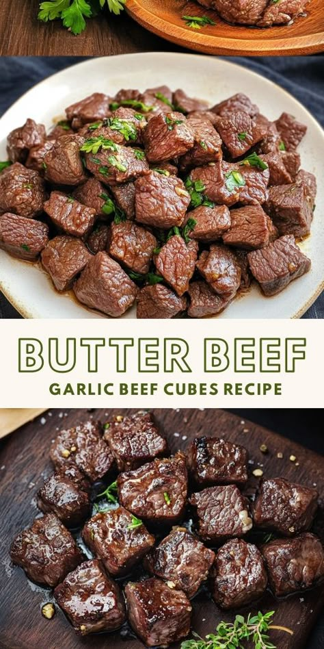 Butter Garlic Beef Cubes Recipe Ingredients: 1 kg (2.2 lb) sirloin steak (cut into 1 to 1.5 cm cubes) 3 tbsp Worcestershire sauce 2 tbsp soy sauce 2 tsp onion powder 2 tsp garlic powder #Beef #ButterGarlic Sirloin Beef Cubes Recipes, Sirloin Tenderloin Steak Recipes, Cube Steak Mongolian Beef, Seven Steak Recipes, Cubes Beef Recipes, Easy Beef Cubes Recipe, Cube Meat Recipes, Recipe For Beef Cubes, Shaved Sirloin Steak Recipes