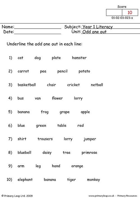 Odd Word Out Worksheets, Find The Odd One Out Worksheet, Odd One Out Worksheet For Kids, Odd One Out, Odd One Out Worksheet, Odd Words, Logic Worksheets, Primary Worksheets, Worksheets For Class 1