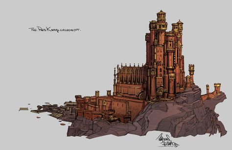 ArtStation - GOT Seson 8 titles, Kings Landing, Rustam Hasanov Minecraft Castle Designs, Game Of Thrones King, Game Of Thrones Map, Westeros Map, Kings Landing, Castle Tattoo, Minecraft Castle, Targaryen Art, Asoiaf Art