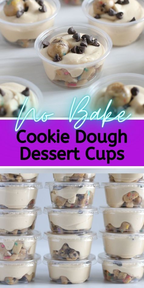 Cookie Dough Parfait, Edible Dessert Cups, Easy On The Go Desserts, Birthday Cake Dessert Cups, Mini Pudding Desserts, Cookie Dough Dessert Cups, No Bake Desserts In A Cup, 5oz Dessert Cups, Desserts For Lunch Boxes