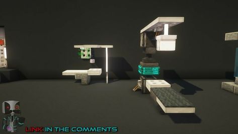 Minecraft Hospital Ideas Interior, Minecraft Building Ideas Laboratory, Minecraft Science Lab Ideas, Minecraft Sci Fi Interior, Minecraft Doctor Office, Minecraft Hospital Room, Science Lab Minecraft, Minecraft Lab Ideas, Minecraft Science Lab Build