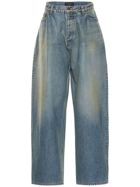 Jeans Flared, Balenciaga Women, Destroyed Jeans, True Blue, High Rise Jeans, Curator Style, Distressed Jeans, Grey Jean, Patch Logo