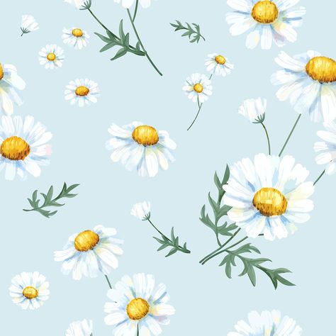 Hand drawn white common daisy pattern | free image by rawpixel.com Common Daisy, Daisy Watercolor, Daisy Background, Daisy Dog, Daisy Art, Daisy Wallpaper, Free Illustration Images, Background Design Vector, Purple Wallpaper Iphone