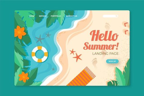 Beach Graphics, Summer Sale Banner, Frame Layout, Keyword Elements Canva, Summer Banner, Instagram Template Design, Landing Page Template, Pet Logo Design, Summer Cards