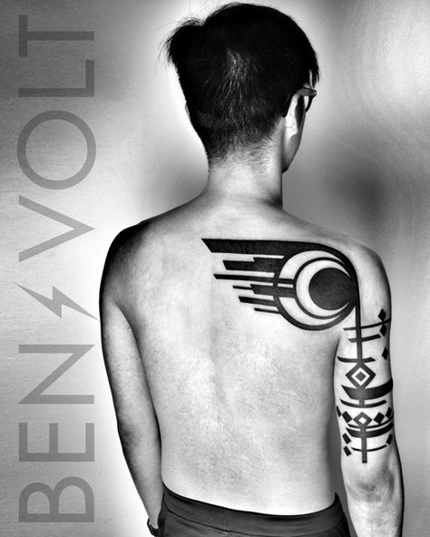 Custom Blackwork and Graphic Tattoo Artist. San Francisco. Ben Volt Tattoo, Triple Tattoo, Cyberpunk Tattoos, Cyberpunk Tattoo, Unique Tattoos For Men, Armband Tattoos, Blackwork Tattoos, Tattoo Concepts, Geometric Tattoo Design