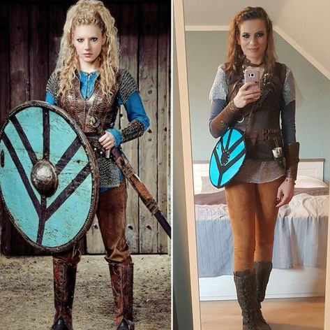 Diy Lagertha Costume, Ragnar And Lagertha Costumes, Viking Diy Costume, Easy Viking Costume, Diy Viking Costume Woman, Diy Viking Costume, Womens Viking Costume Diy, Viking Costume Female Diy, Viking Woman Costume